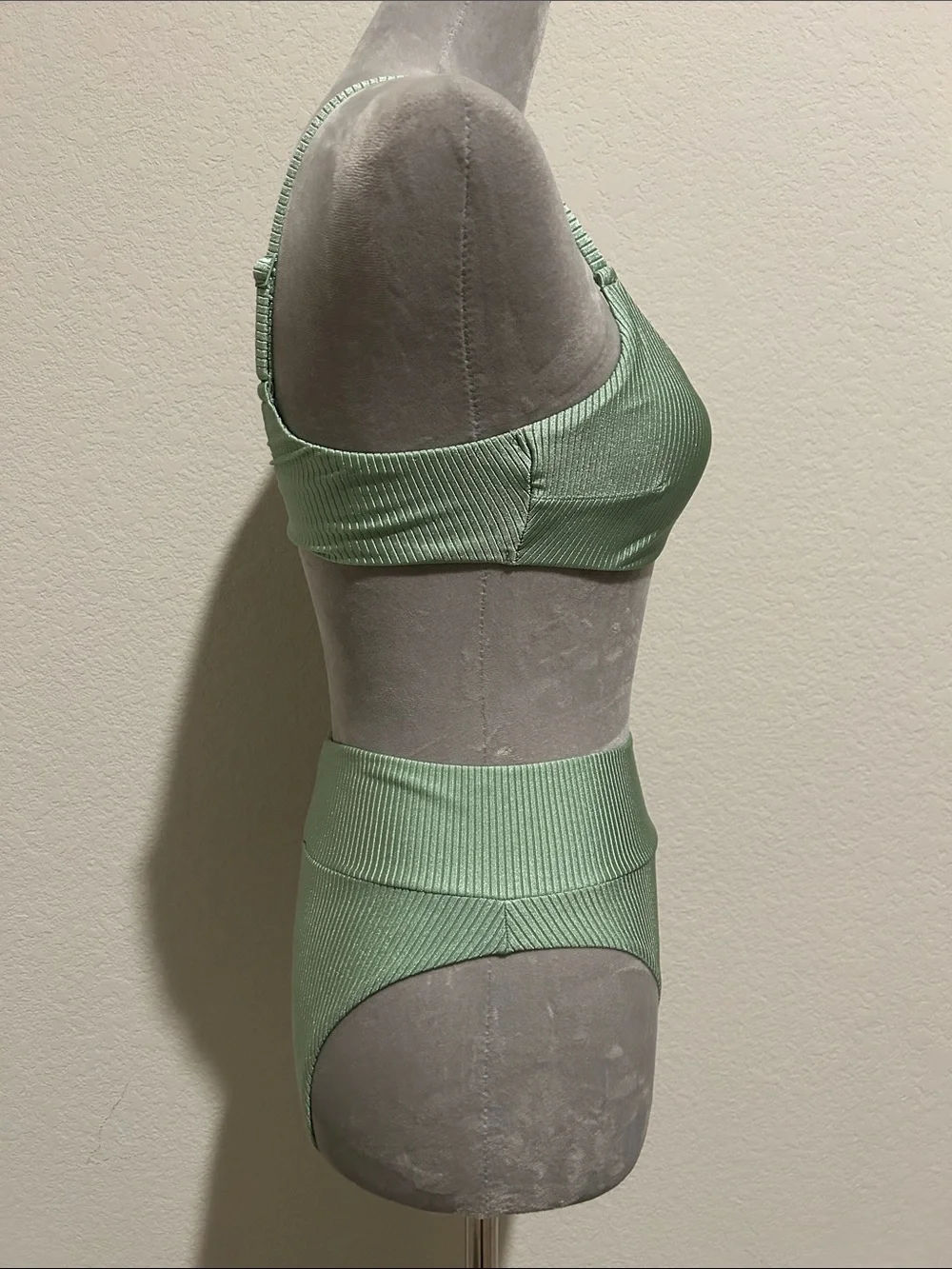 Aerie  Ribbed Light Mint Green Bikini Set Small Top, XS bottom - Picture 4 of 7